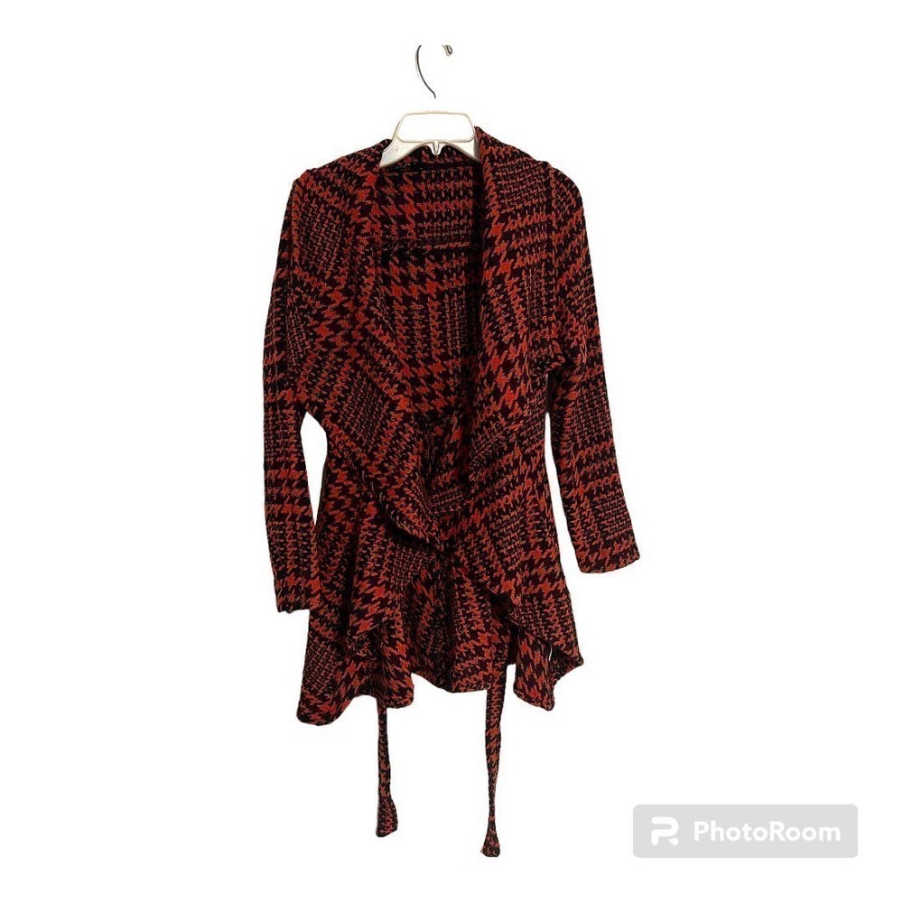 HYFVE Houndstooth Shawl Belted Jacket, Medium